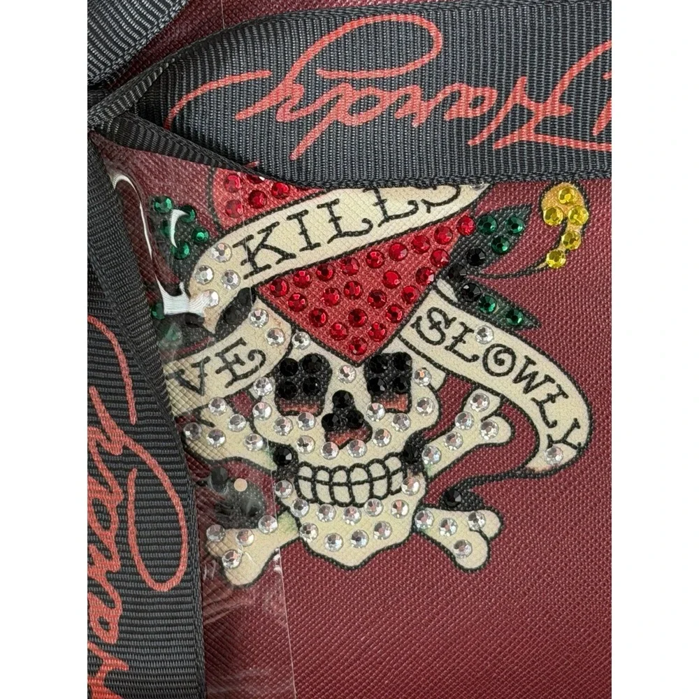 Ed Hardy 2 Pc Cosmetic Bag Set Leopard Skull Rhinestone Y2K McBling NWT